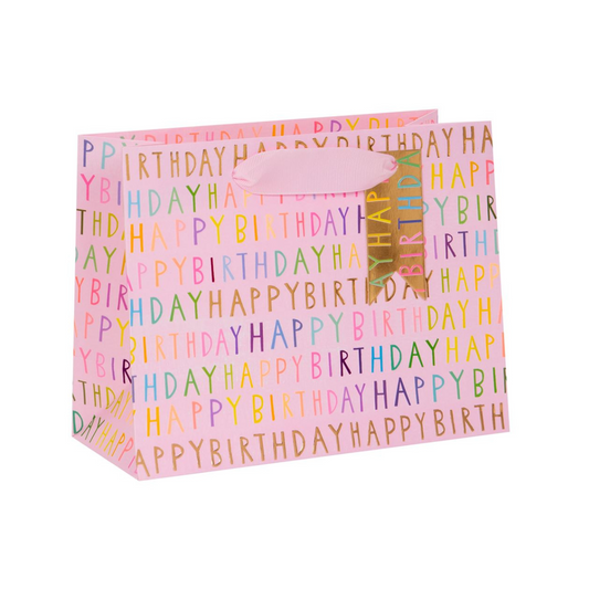 Gift Bag Medium - Neon Pink Text