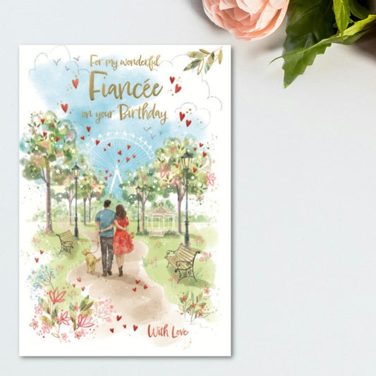Fiancee Birthday Card - Awash With Colour