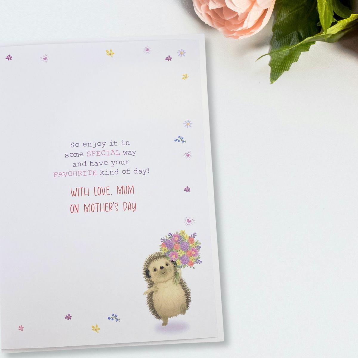 Mum Mother's Day Card - Hartley hedgehog Bouquet