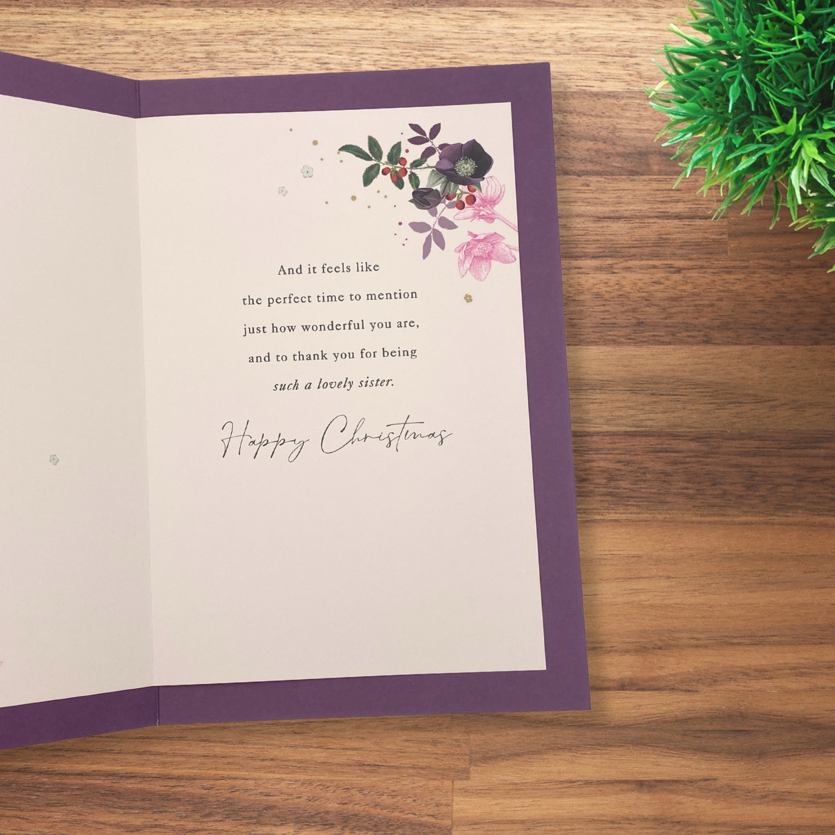 Sister Christmas Card - RHS Floral Gift