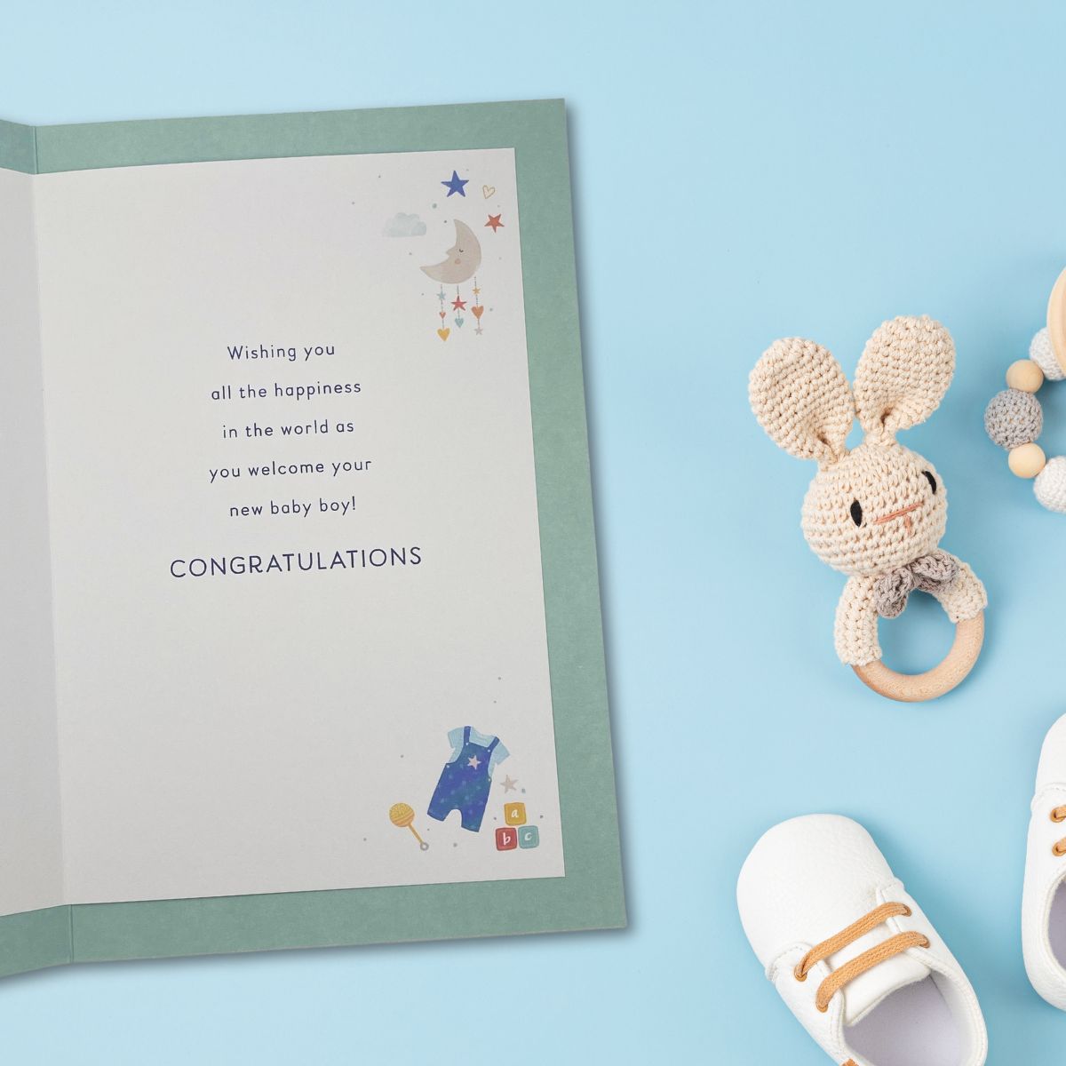 Baby Boy Card - Simply Precious A New Baby Boy