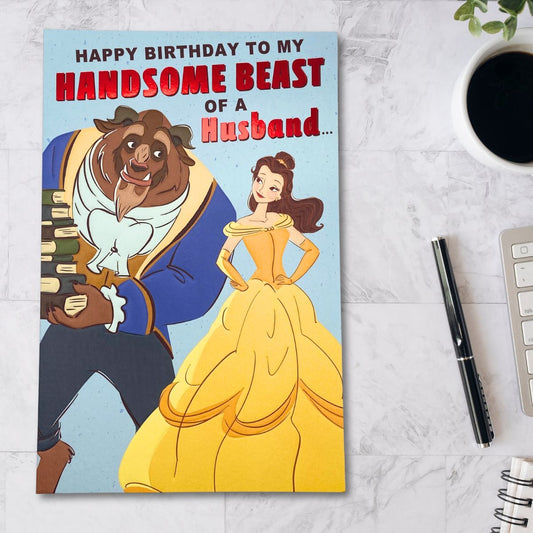 Husband Birthday Card - Disney Beauty & The Beast