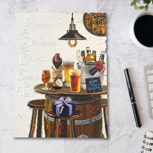 Cousin Birthday Card - Velvet Cheers To You