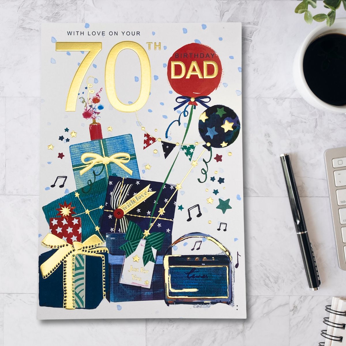 Dad 70th Birthday Card - Gifts & Balloons