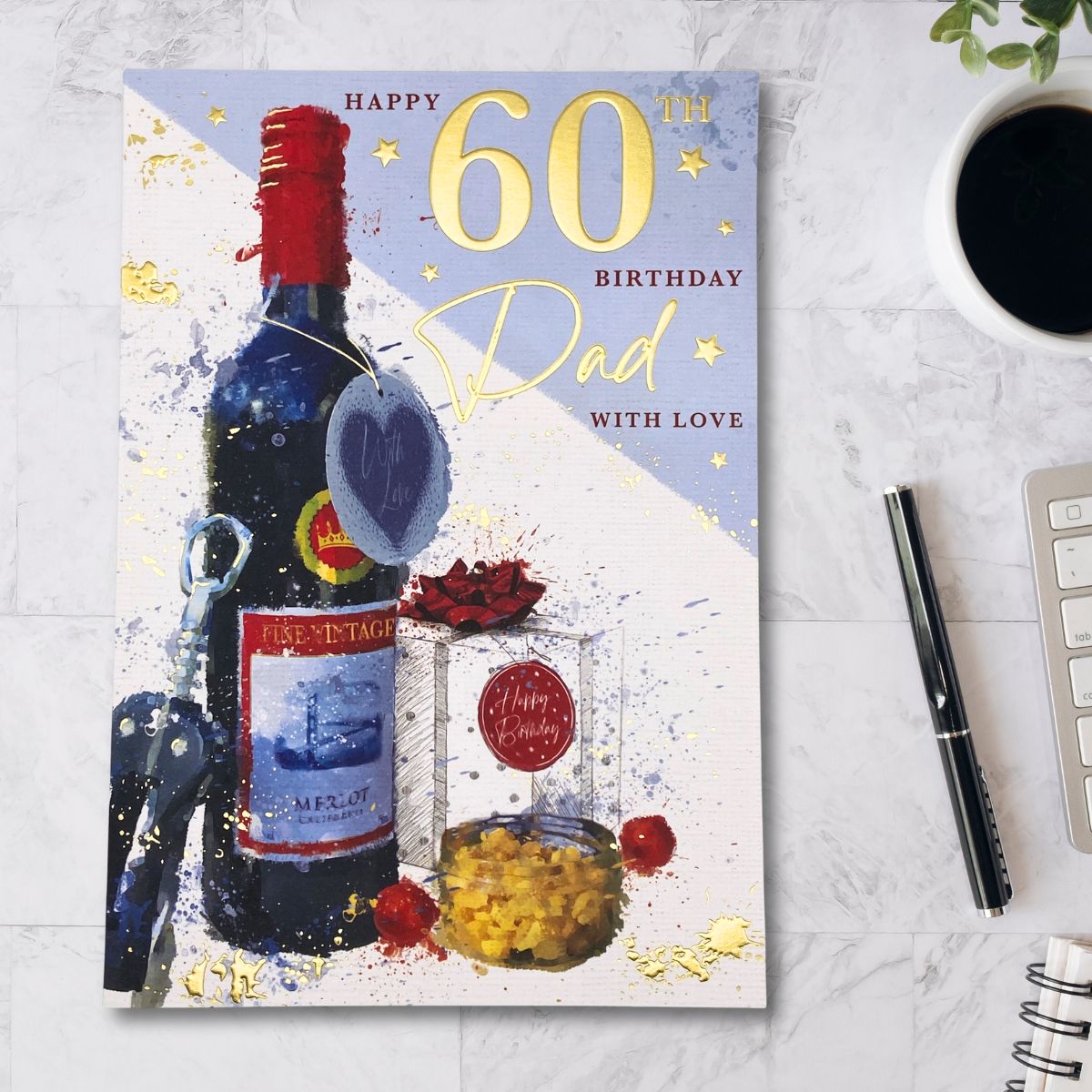 Dad 60th Birthday Card - Vintage Wine