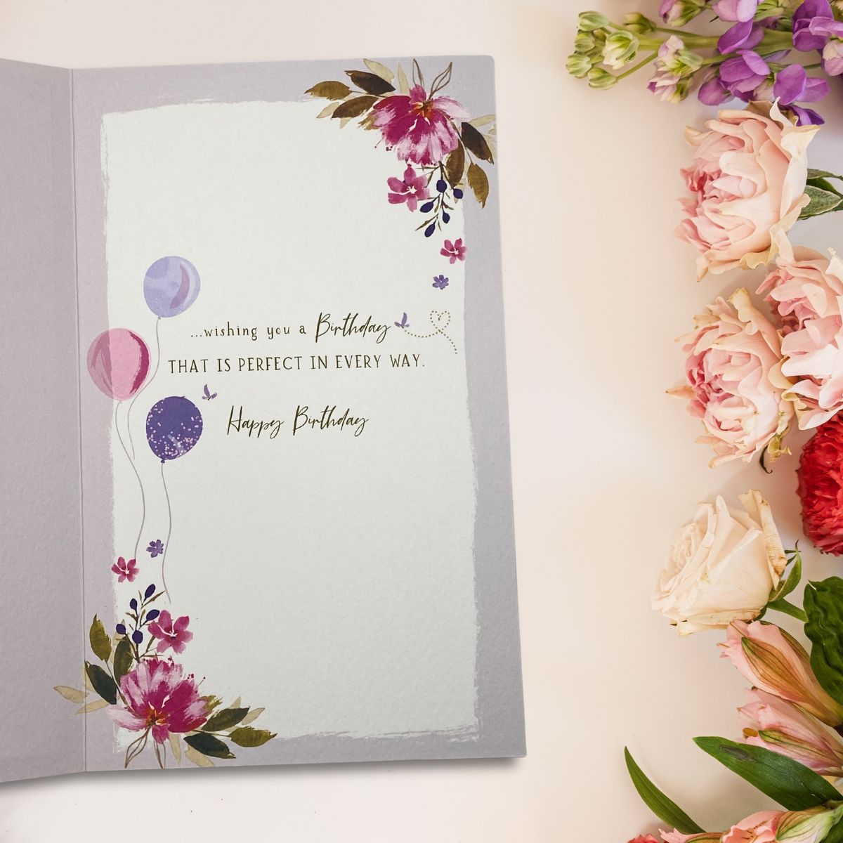 Skylight Birthday Card - Floral Balloons