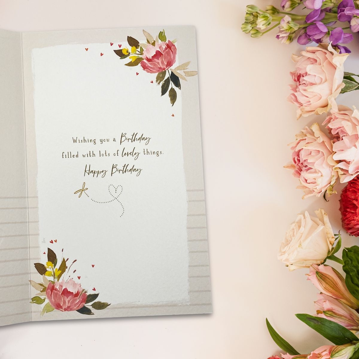 Skylight Birthday Card - Tied Bouquet