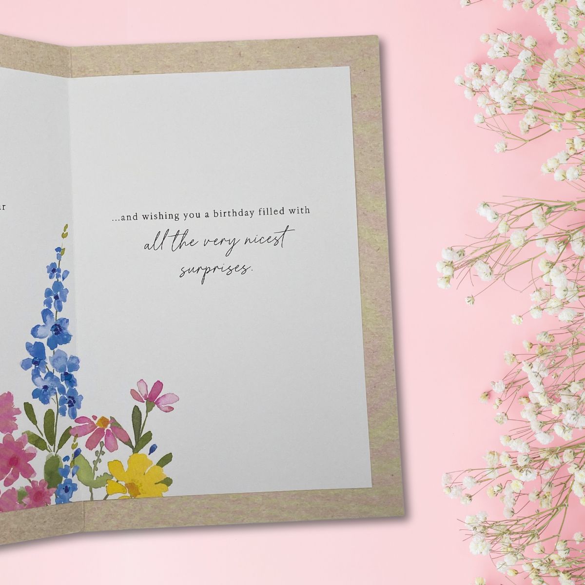 July Birthday Card - Flower Larkspar