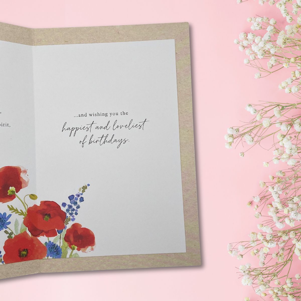 August Birthday Card - Flower Poppy