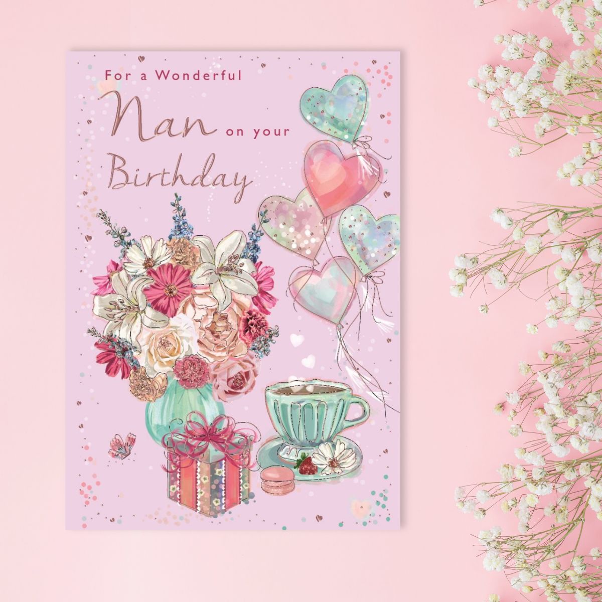 Nan Birthday Card - Lottie Loves Tea & Flowers