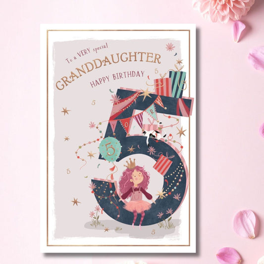 Granddaughter 5th Birthday Card - Magical Birthday