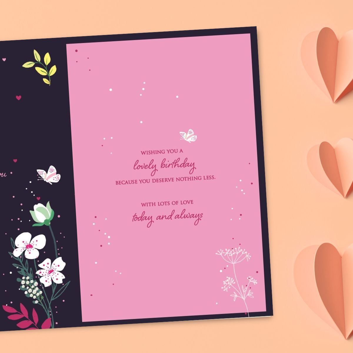 Mum Birthday Card - Joy White Flowers