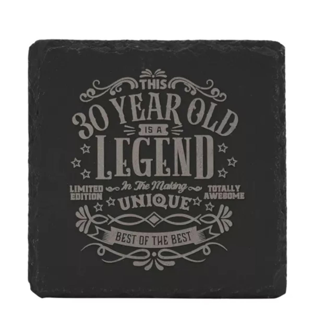 Age 30 Gift - Harvey Makin Legend Slate Coaster - 30 Years