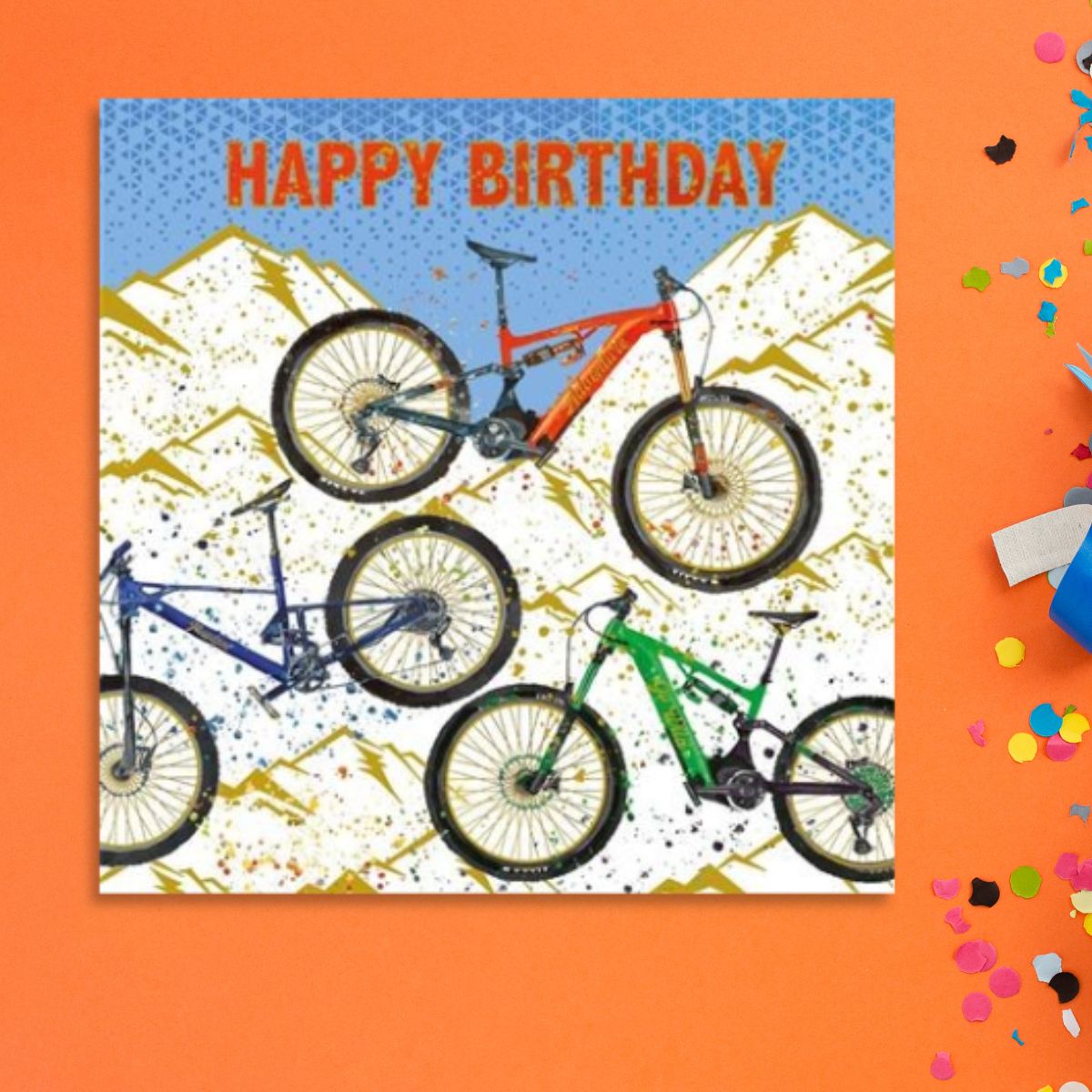 Pizazz Birthday Card - Mountain Bikes
