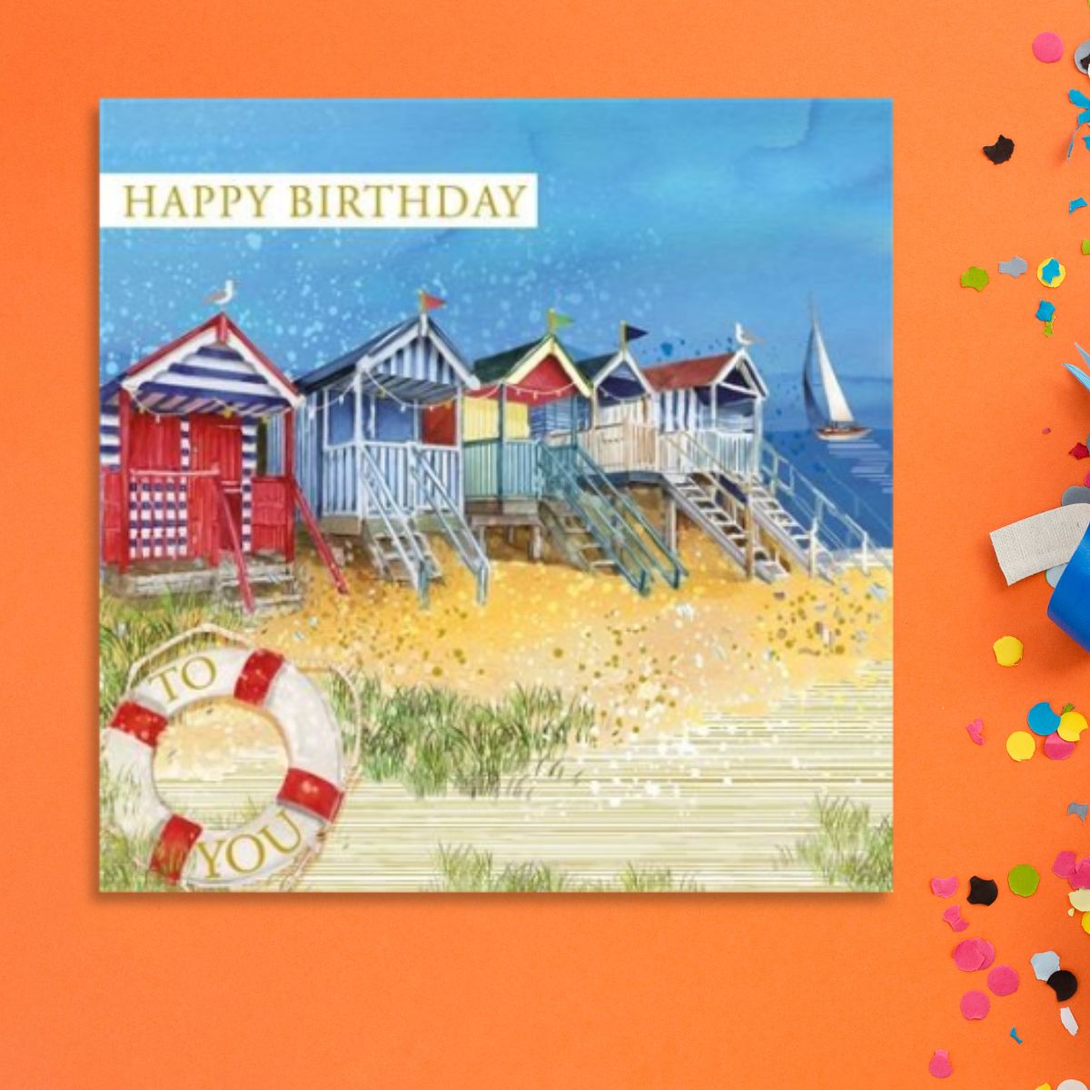 Pizazz Birthday Card - Beach Huts