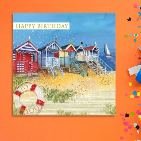 Pizazz Birthday Card - Beach Huts