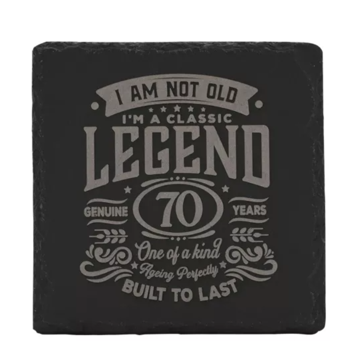 Age 70 Gift - Harvey Makin Legend Slate Coaster - 70 Years
