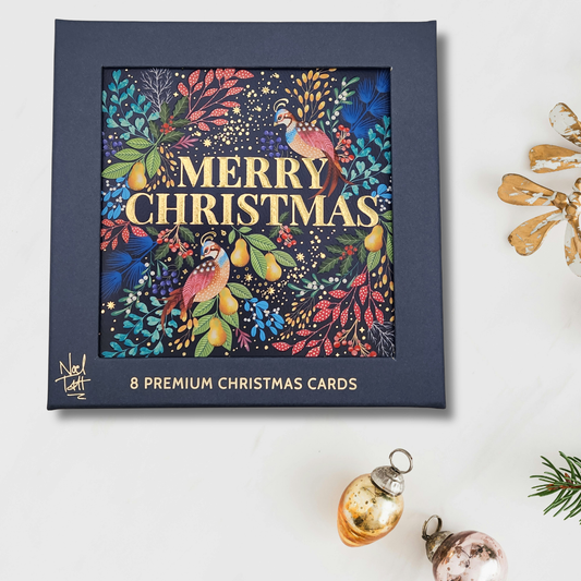 8 x Premium Christmas Cards In Box - Merry Christmas Pheasants