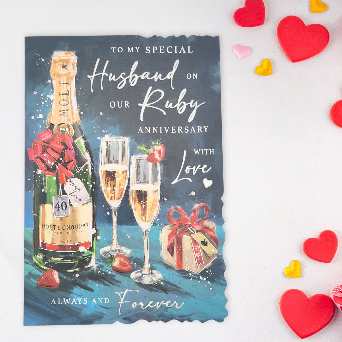 Husband Ruby Wedding Anniversary Card - 40th Velvet Gallery