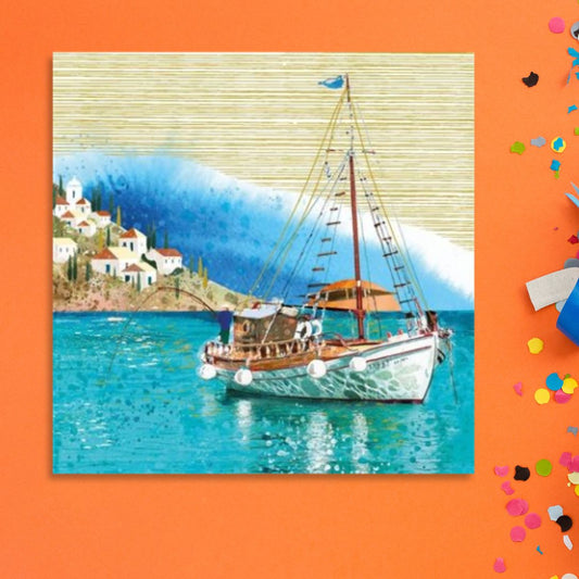 Pizazz Birthday Card - Fishing Boat