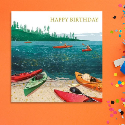 Pizazz Birthday Card - Kayaks