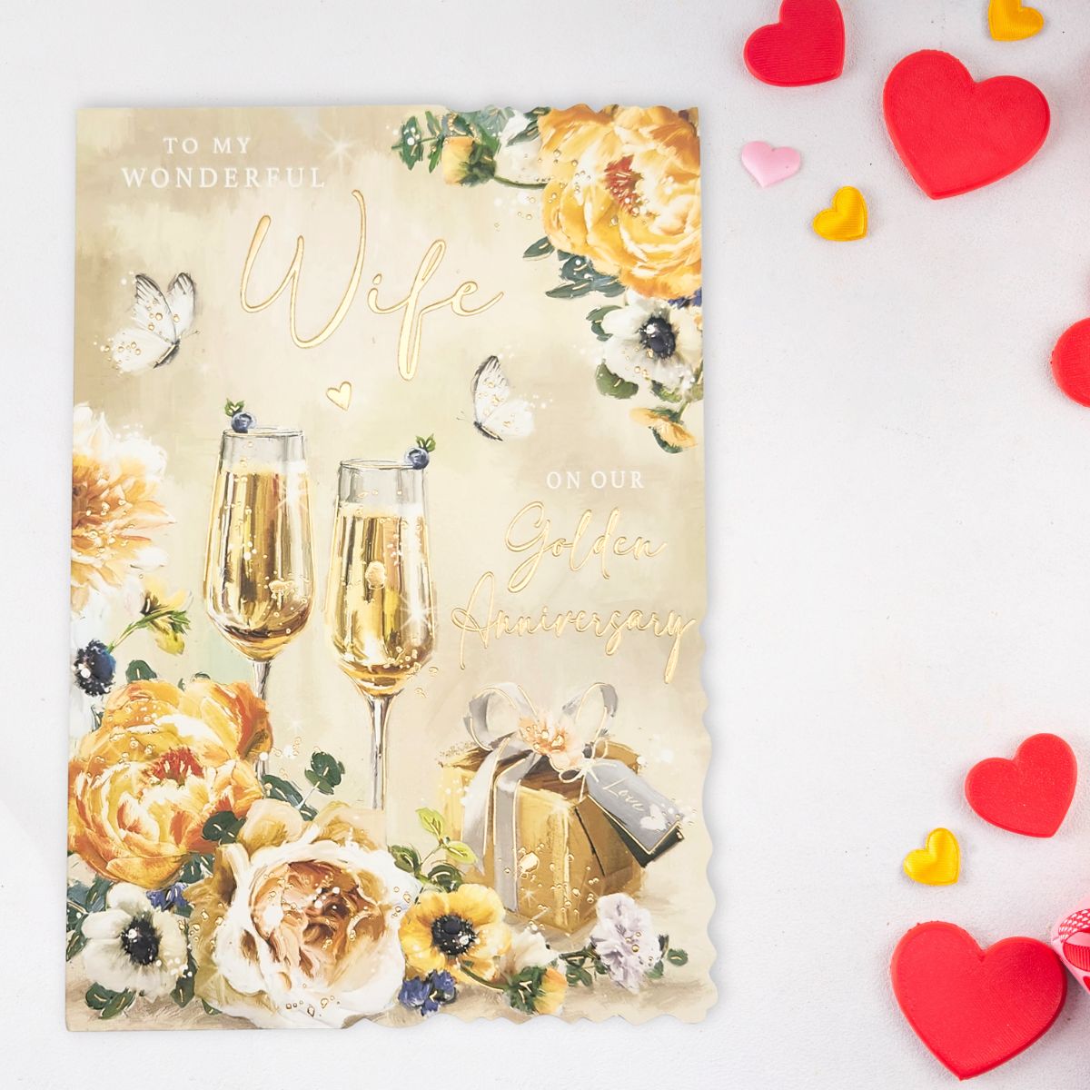 Wife Golden Wedding Anniversary Card - 50th Velvet Gallery