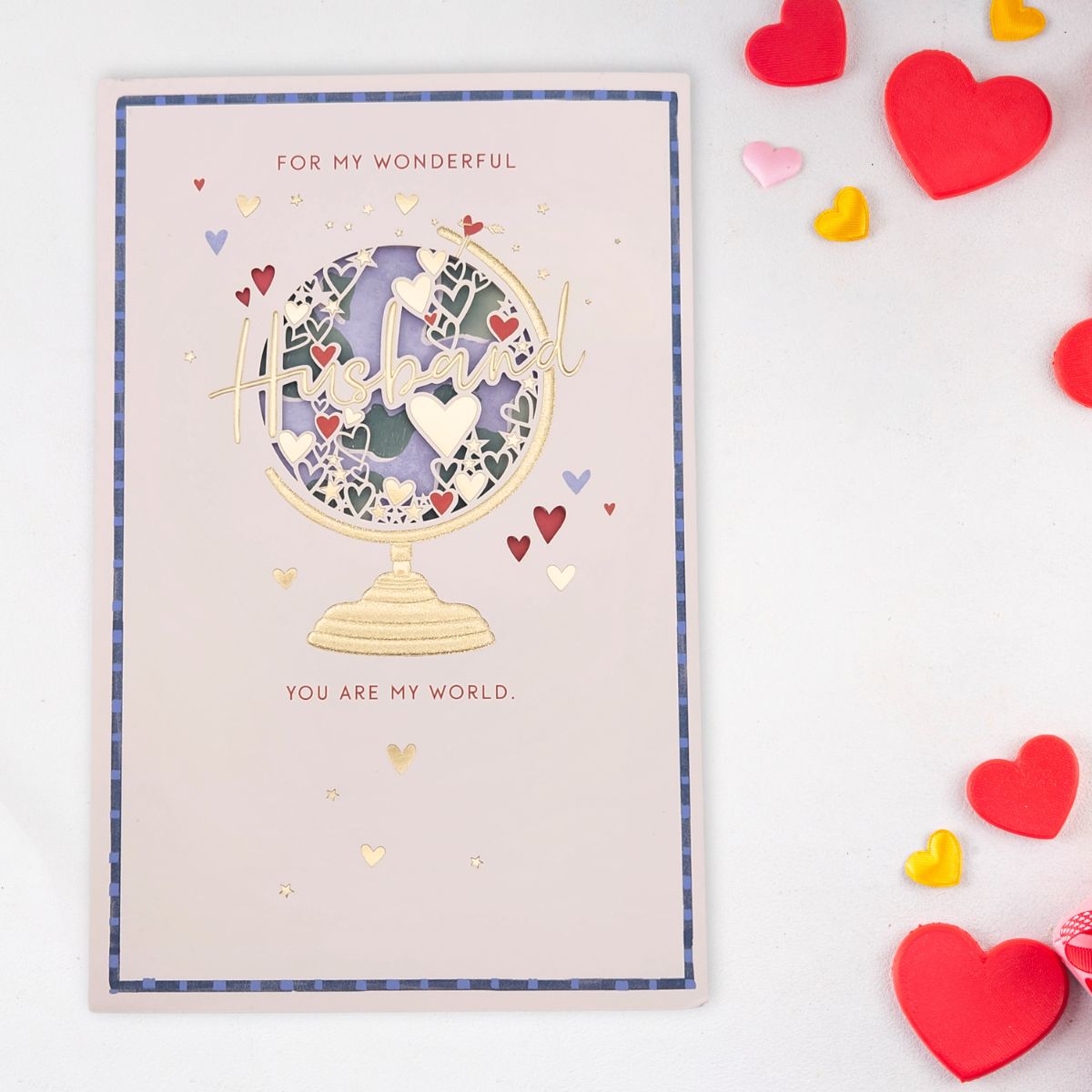 Husband Birthday Card - Letters & Lasers Hearts