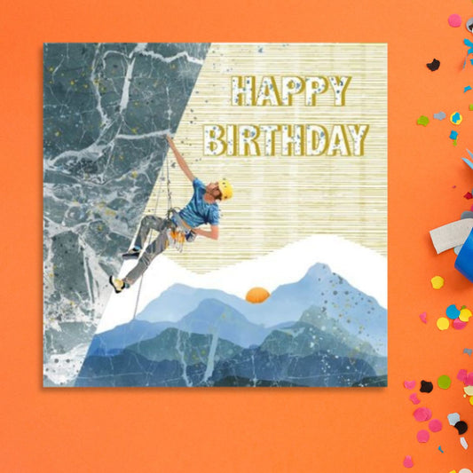Pizazz Birthday Card - Rock Climber