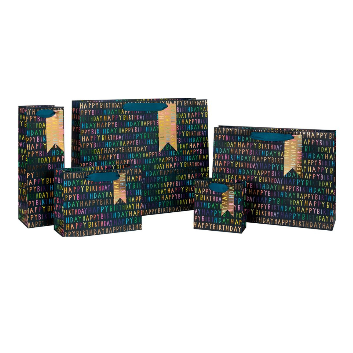 Gift Bag Medium - Neon Navy Text