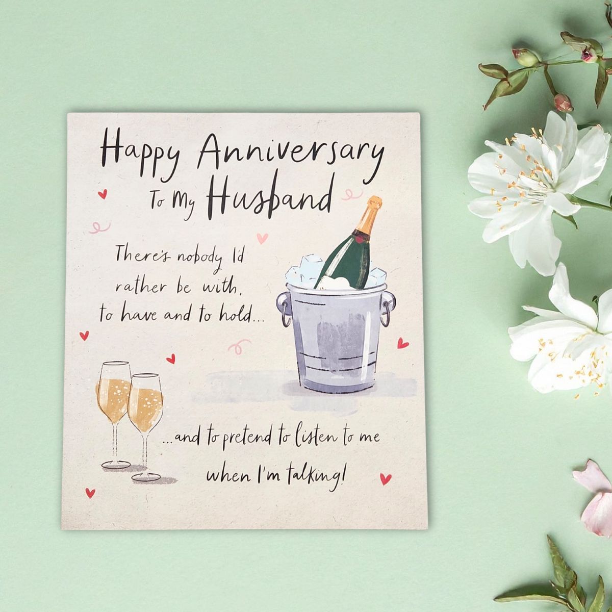 Husband Anniversary Card - There's Nobody I'd Rather Be With...
