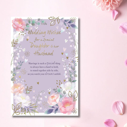 Daughter & Husband Wedding Day Card - Most Especially For You