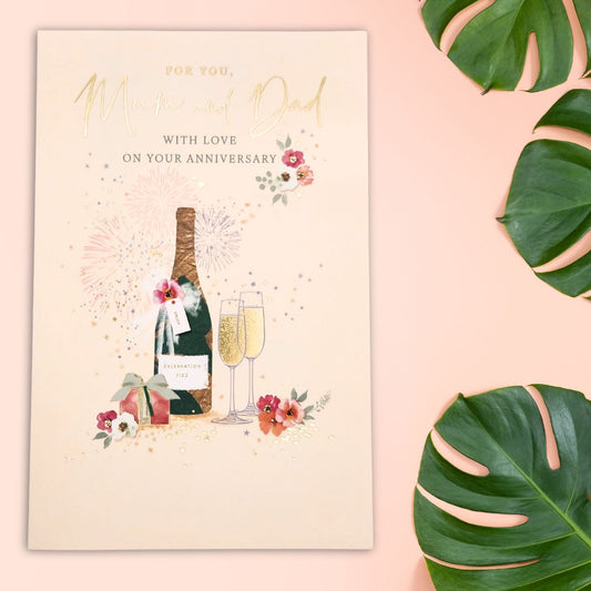 Mum & Dad Anniversary Card - Celebration Fizz