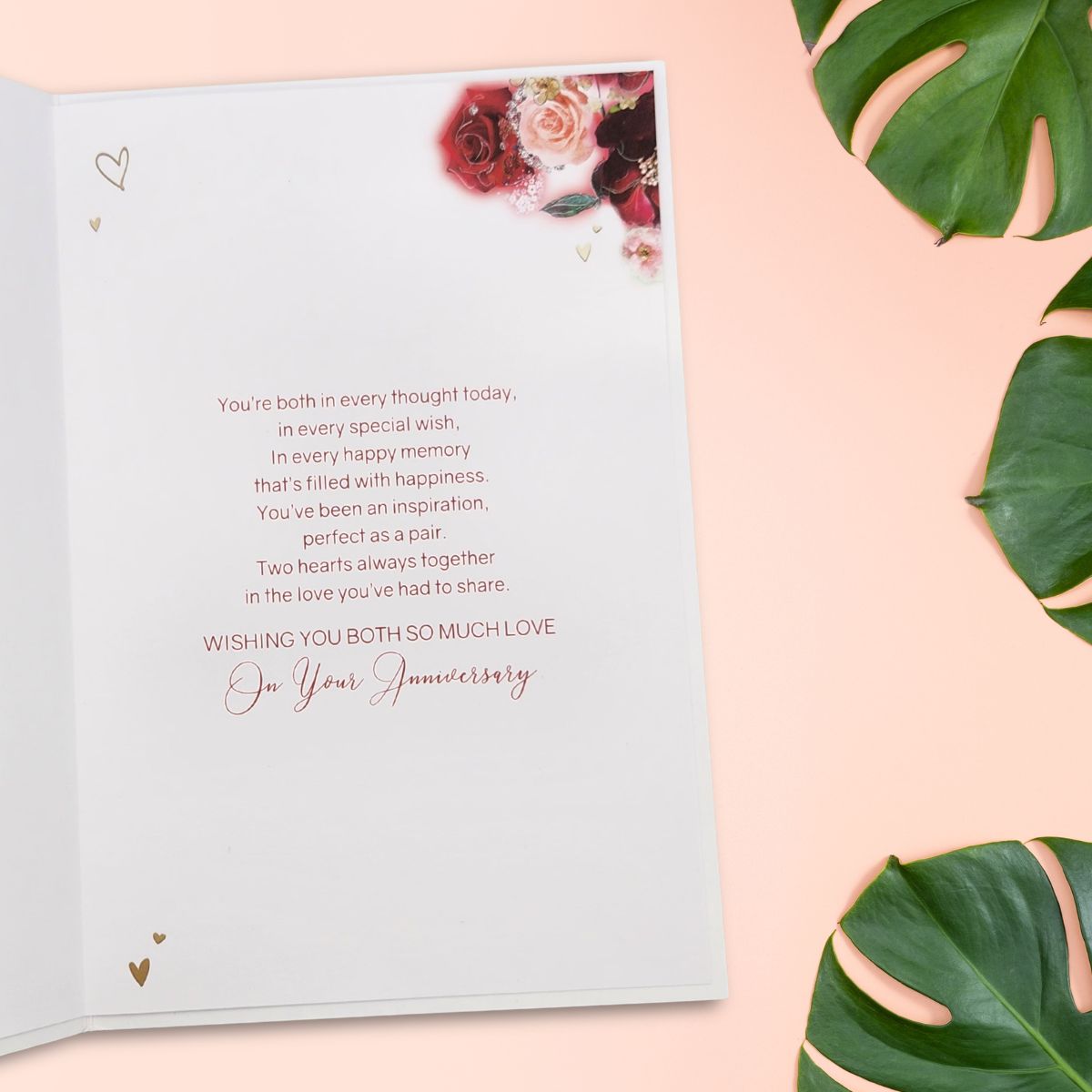 Mum & Dad Anniversary Card - Red Roses & Gift