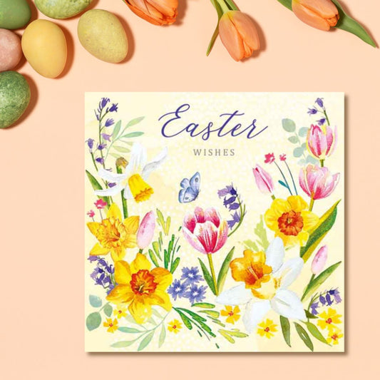 Easter Cards - Butterfly & Flowers Pack Of 4 Cards