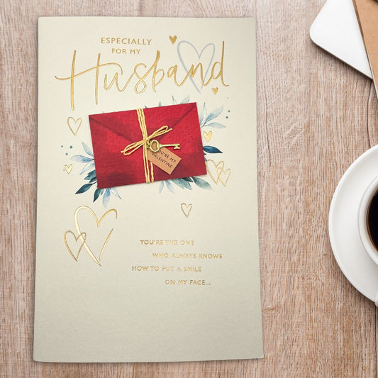 Husband Valentine's Day Large Card - Envelope & Key