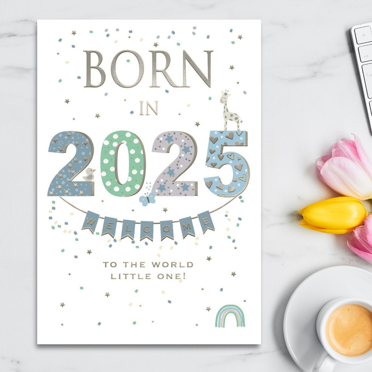 Baby Boy Card - Born In 2025 Blue