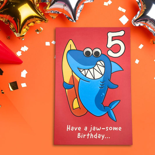 5th Birthday Card - Shark