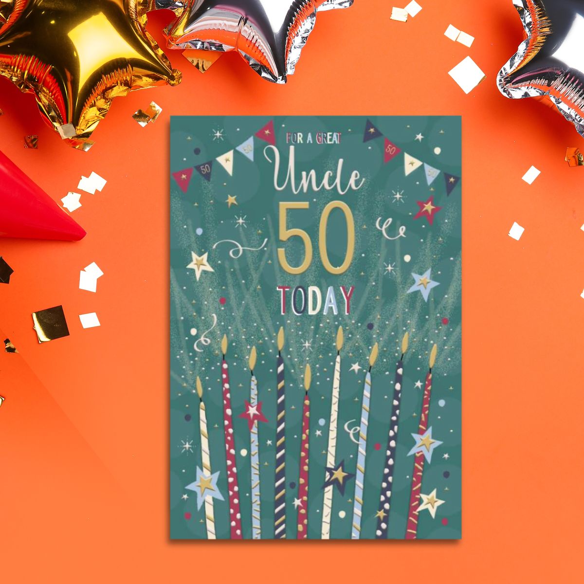 Uncle 50th Birthday Card - Pavillion Candles