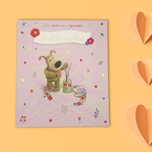 Sister-In-Law Birthday Card - Boofle Bear Candle & Diffuser