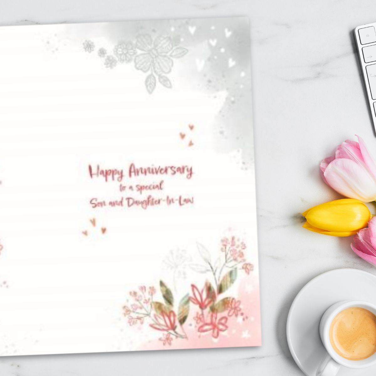 Son & Daughter-In-Law Wedding Anniversary Card - Awash With Colour