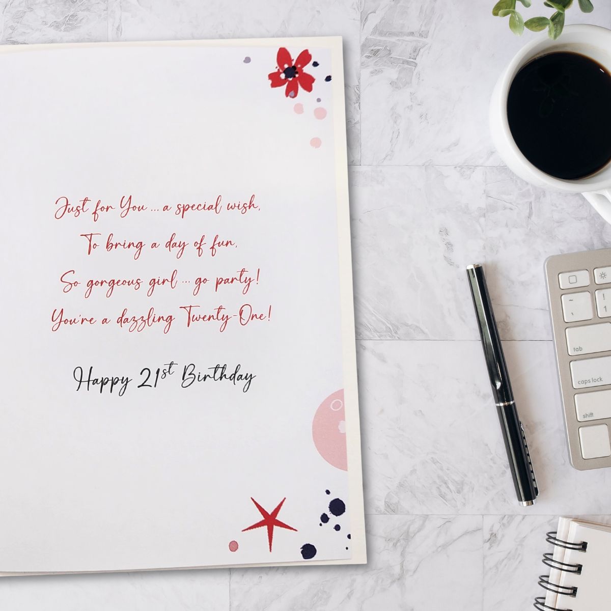 21st Birthday Card - Chic Lady & Bag