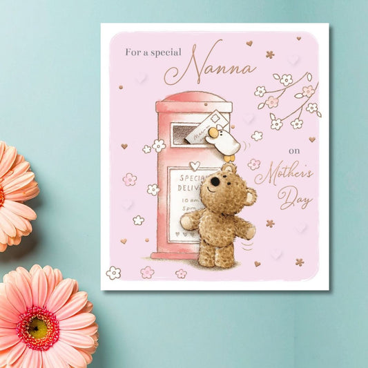 Nanna Mother's Day Card - Barley Bear Special Delivery