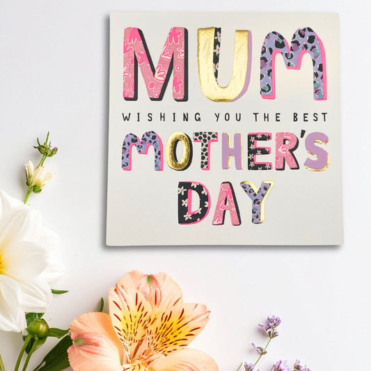Mum Mother's Day Card - Animal Print Text