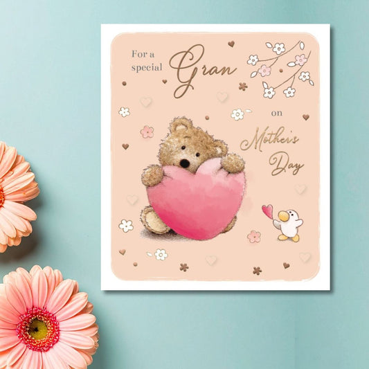 Gran Mother's Day Card - Barley Bear & Heart