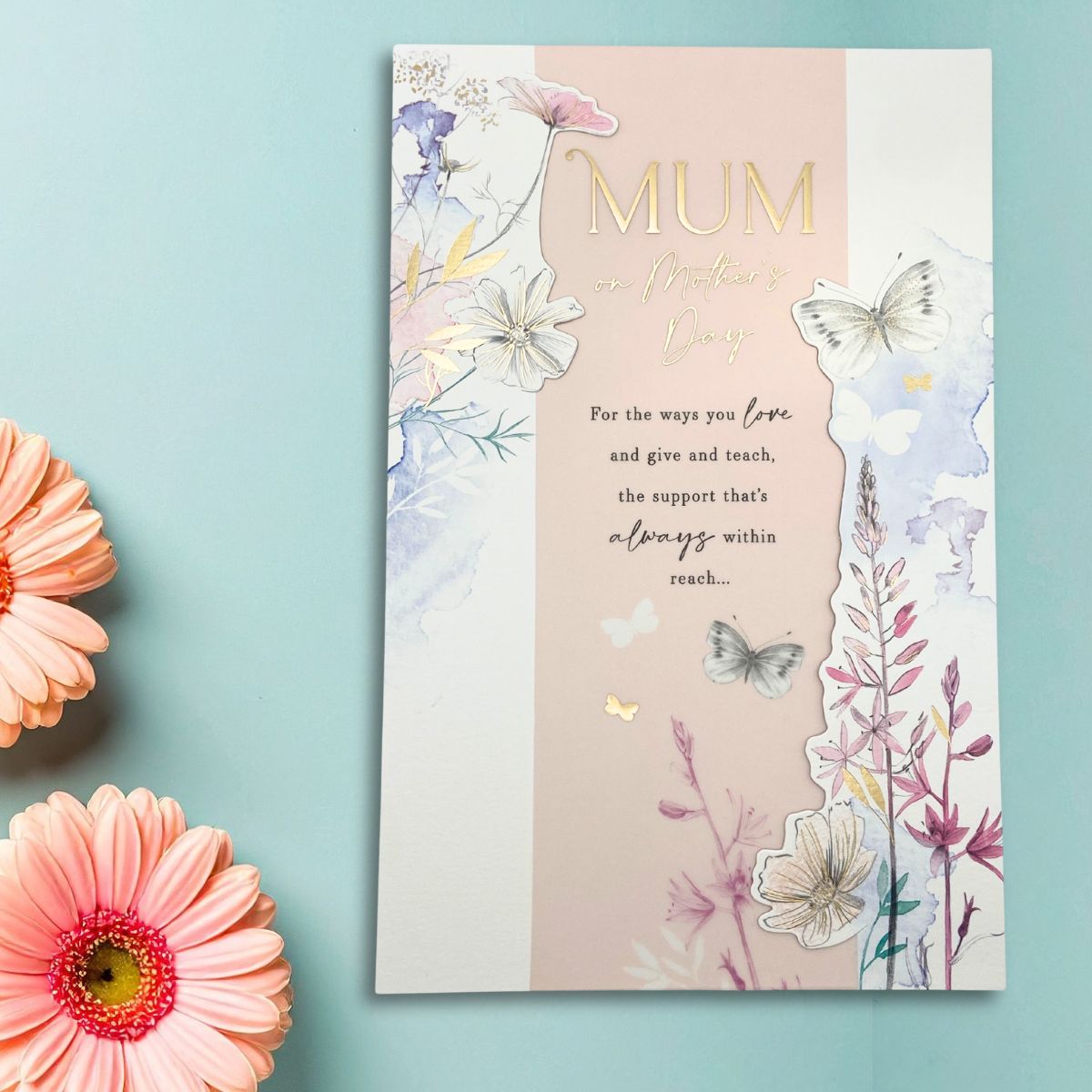 Mum Mother's Day Large Card - Butterfly Border