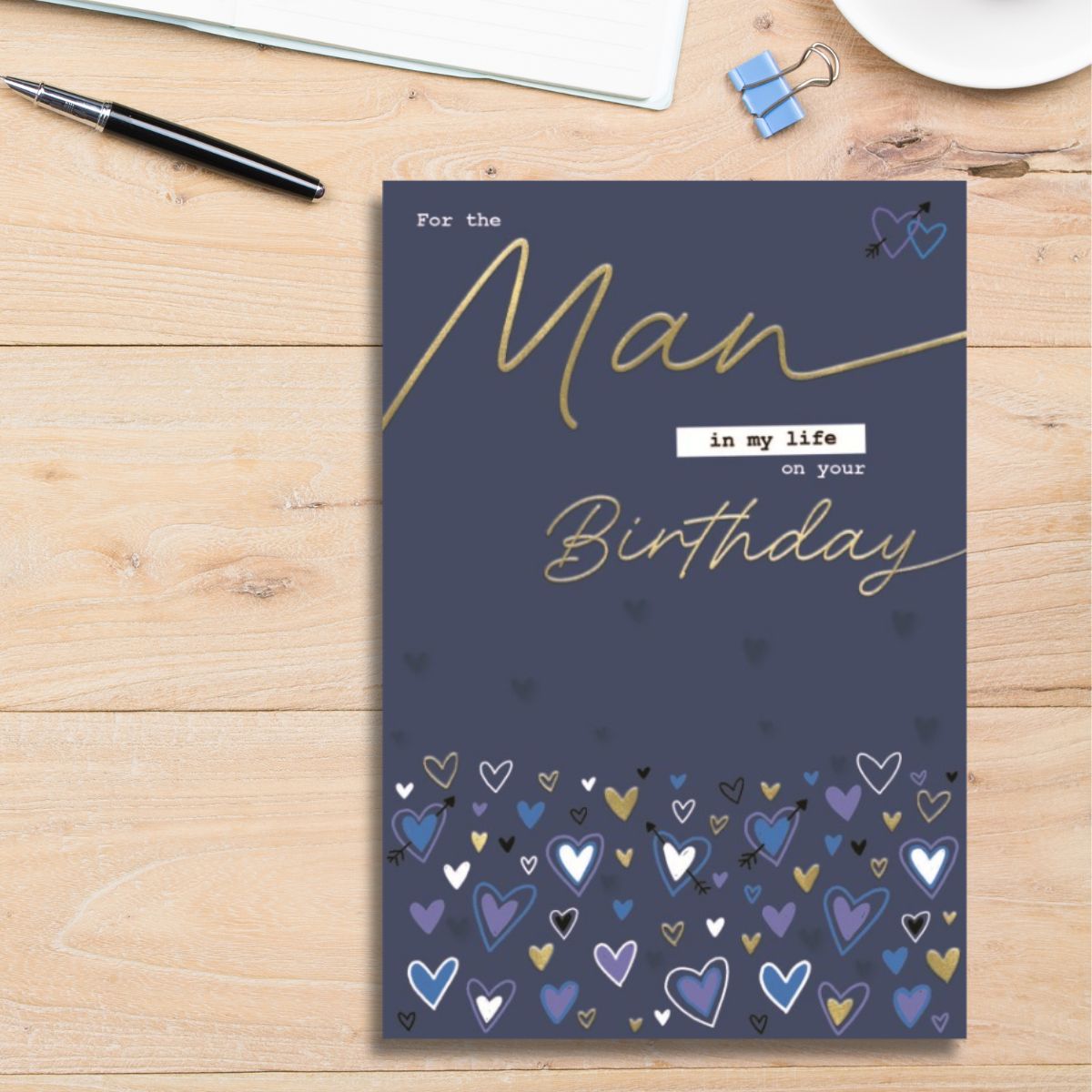 Man In My Life Birthday Card - Hearts