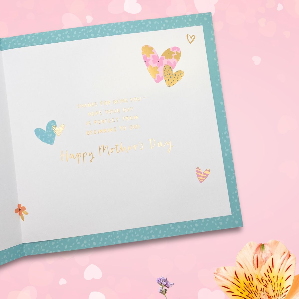 Mum Mother's Day Card - Amazing Mum Decoupage Hearts