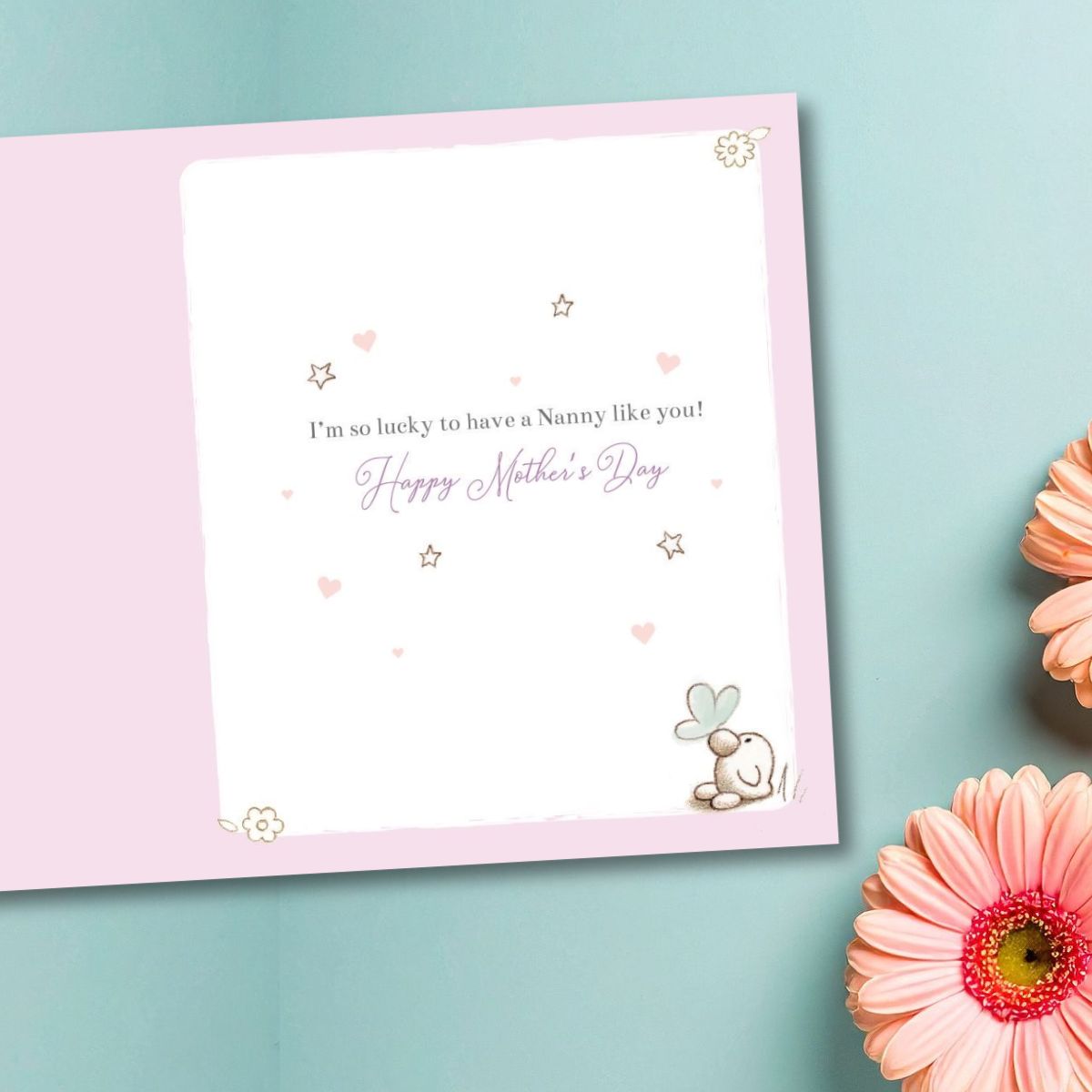 Nanny Mother's Day Card - Barley Bear Rainbow