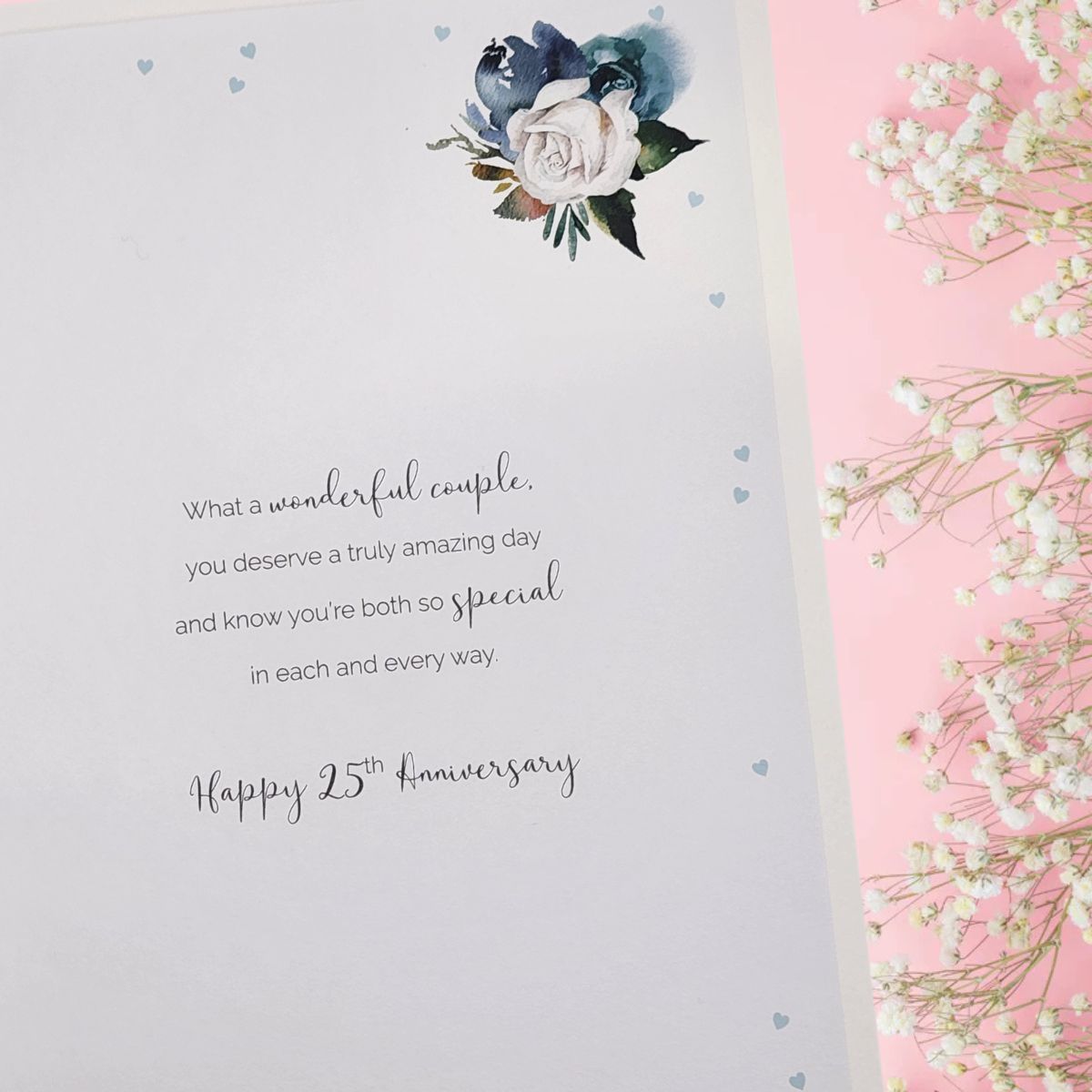 Silver Wedding Anniversary Card - 25th Sentiments Heart