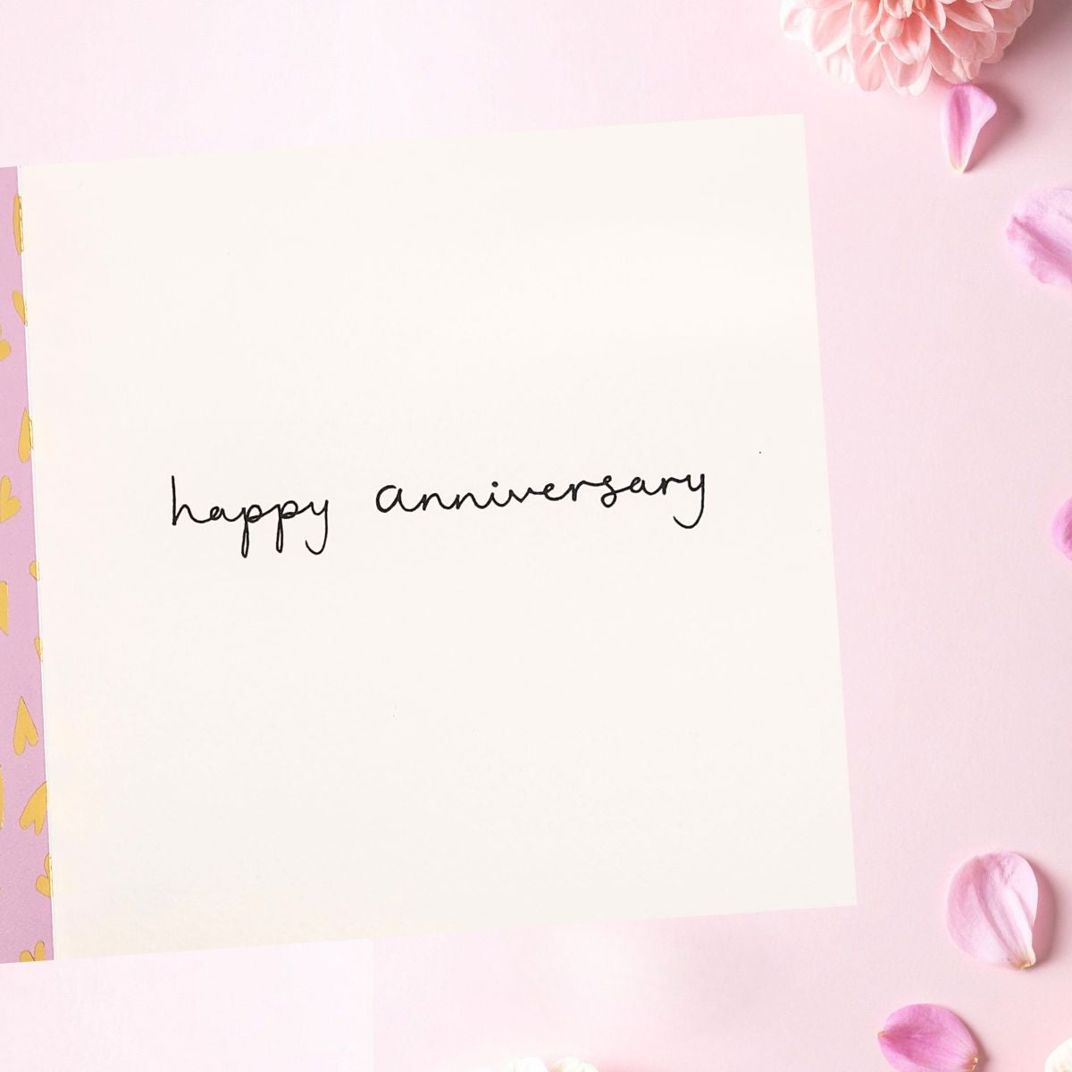 Wife Anniversary Card - Floral Neon Text